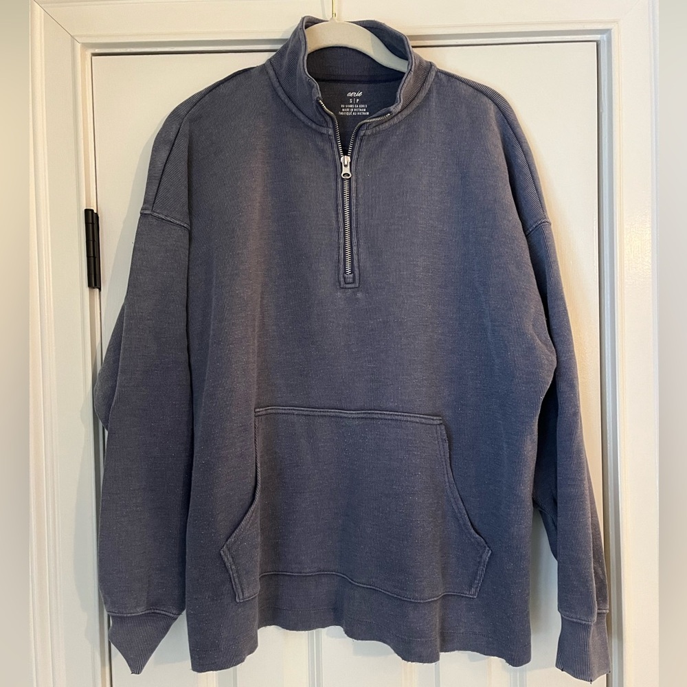 Aerie Quarter Zip-Up Sweatshirt Size Small